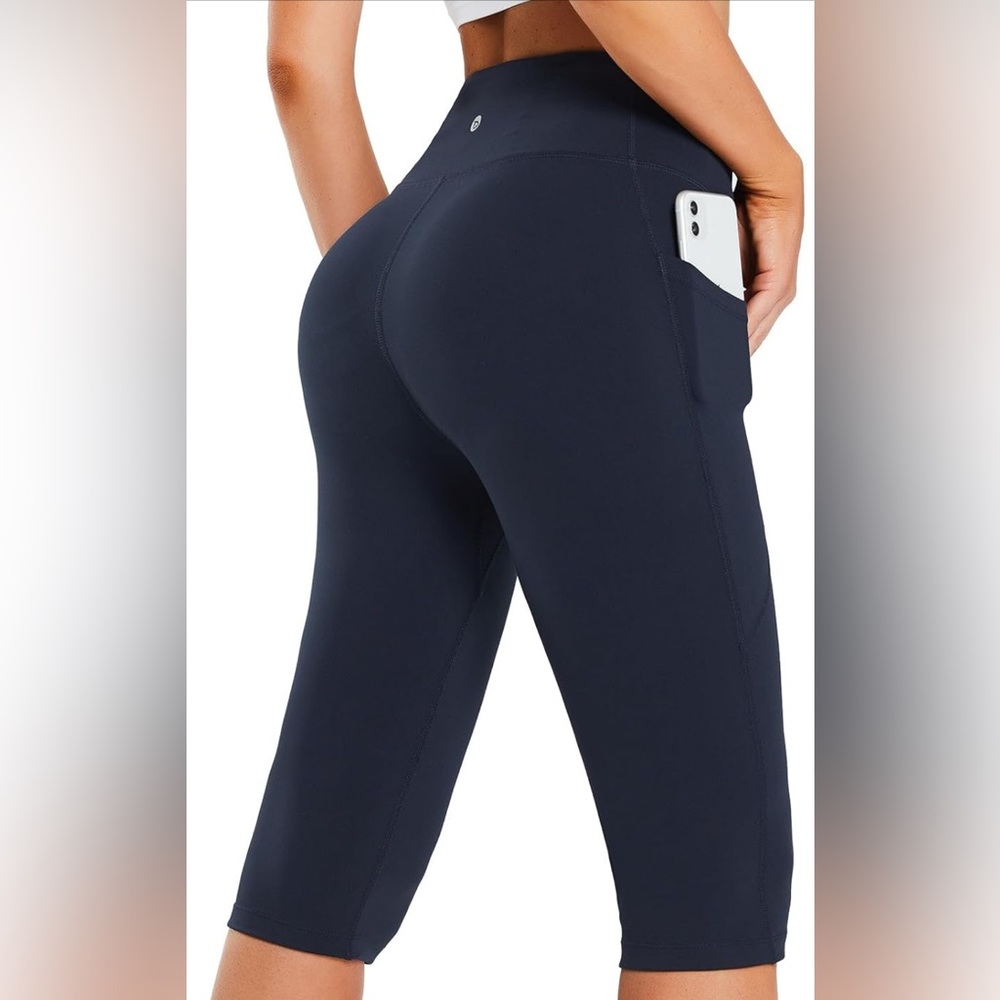 baleaf Women's Capri Leggings navy blue xs